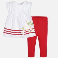 Baby girl cropped trousers and short sleeve blouse Mayoral