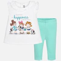 Baby girl cropped leggings and short sleeve t-shirt with ruffles Mayoral