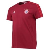 bayern munich 3 stripe t shirt red