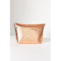 BAGGU Large Copper Leather Clutch Bag, COPPER