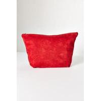 BAGGU Large Red Suede Clutch Bag, RED
