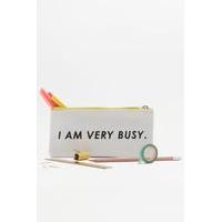 Bando I Am Very Busy Pencil Case, WHITE