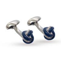 babette wasserman enamel knot cufflinks navy