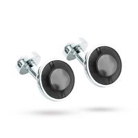 Babette Wasserman Floating Stone Round Cufflinks Black