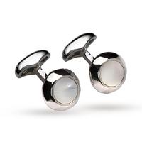 Babette Wasserman Rhodium Plated Oscillation Cufflinks