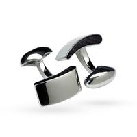 babette wasserman rose gold plated carbon wave cufflinks