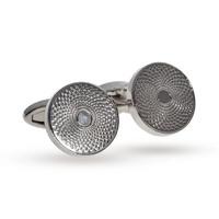 babette wasserman rhodium plated ripple cufflinks