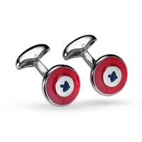 babette wasserman red enamel button cufflinks