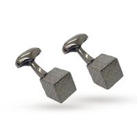 Babette Wasserman Clover Cube Cufflink Rhodium Plated