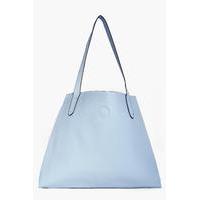 Basic Popper Shopper Bag - pale blue