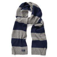 Bar Striped Scarf - Dark Grey Melange