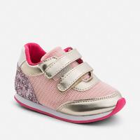 baby girl glitter sneakers with riptape mayoral