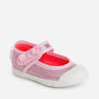 baby girl shoes with metallic effect and bow mayoral