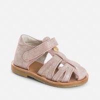 Baby girl sandals with metallic heart Mayoral