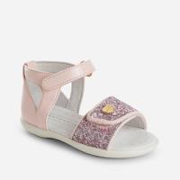 Baby girl sandals with riptape and metallic details Mayoral