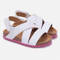 baby girl sandals with velcro fastening and wide strips mayoral