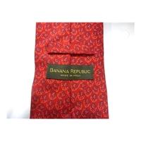 Banana Republic Red Patterned Silk Tie