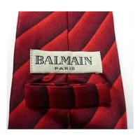 Balmain Red And Black Striped Tie