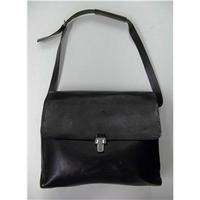 bally large black leather executive bag