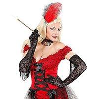 Back Lace With Fringes Lycra Satin & Sequin Gloves For Fancy Dress Costumes