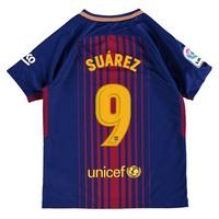 barcelona home stadium shirt 2017 18 kids with surez 9 printing redblu ...