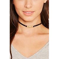 Bar Charm Faux Leather Choker