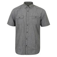 bascom cotton short sleeve shirt in phantom grey dissident