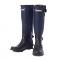 Barbour Cleveland Wellington Boots, Black / Navy, 5