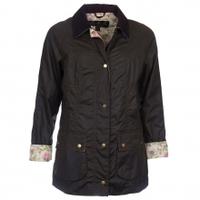 Barbour Alexandria Beadnell Wax Jacket, Olive, UK12