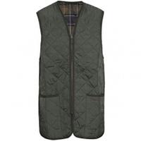 Barbour Quilted Waistcoat Zip-In Liner, Olive / Classic Tartan, 34