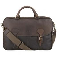 Barbour Wax Leather Briefcase, Olive, One Size