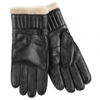 barbour mens leather utility glove black small