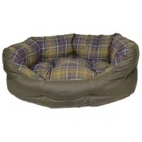 Barbour Wax Cotton Dog Bed, Olive, 18 inches