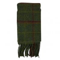 Barbour Newmarket Plaid Lambswool Scarf, Sage, One Size