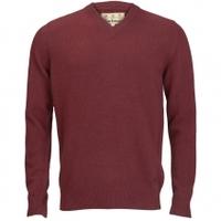 barbour nelson essential v neck jumper merlot m