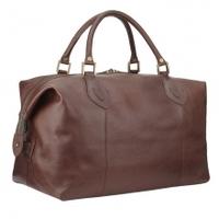 Barbour Leather Travel Explorer Bag, Dark Brown, One Size