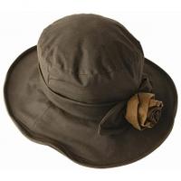 Barbour Ladies Wax Hat with Rose, Olive, XL