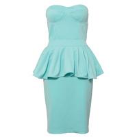 Bandeau Scuba Peplum Dress