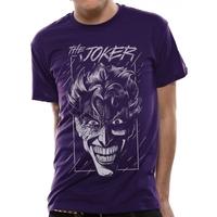Batman - Joker Face Unisex Large T-Shirt - Purple
