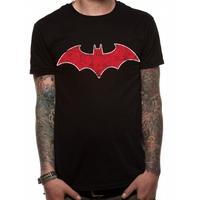 Batman - Red Bat Men\'s Small T-Shirt - Black