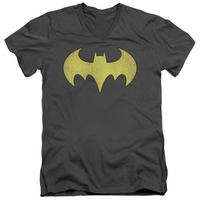 batman batgirl logo distressed v neck