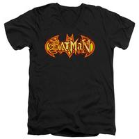 batman fiery shield v neck