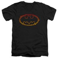 Batman - Flame Outlined Logo V-Neck