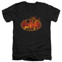 batman flames logo v neck