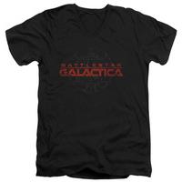 Battlestar Galactica - Battered Logo V-Neck