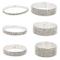 Barcelet/Tennis Bracelet, Fashion Crystal Bangles Bride Wedding Bling Bling Jewelry Silver Bracelet 1 pcs Christmas Gifts
