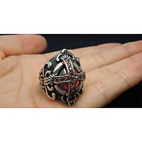 band rings ruby gemstone titanium steel cross fashion black jewelry we ...