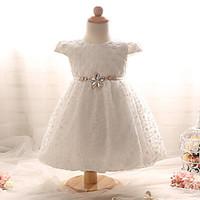 baby casualdaily solid dress cotton summer pink white