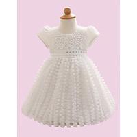 Baby Casual/Daily Solid Dress, Polyester Summer White