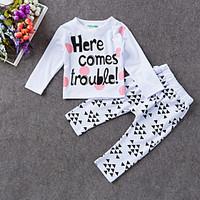 Baby Casual/Daily Print Clothing Set-Cotton-Summer / Spring-White